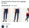 School Uniform Ponte-Knit Jeggings for Girls