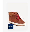 Faux-Leather Sherpa Booties for Baby