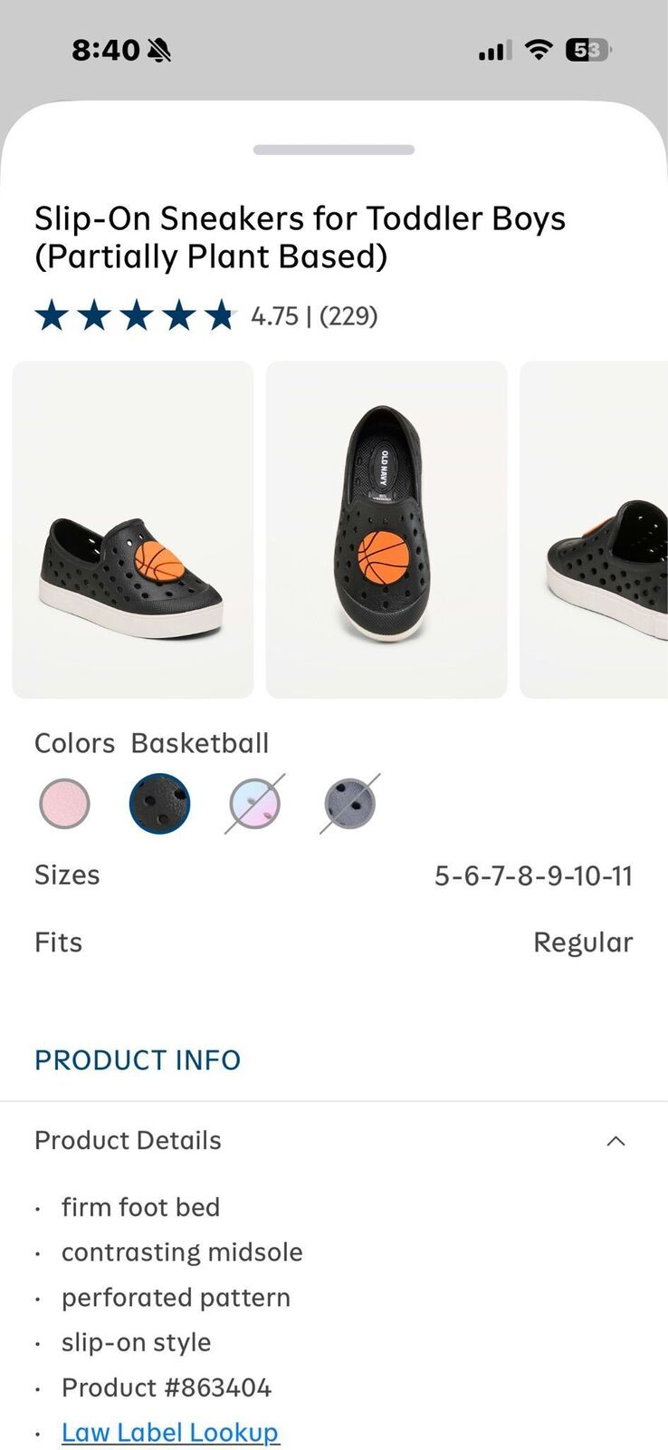 Slip-On Sneakers for Toddler Boys (Partially Plant Based)