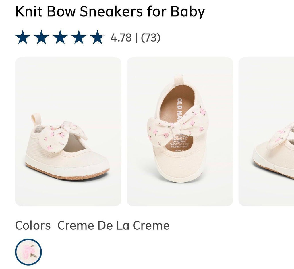 Knit Bow Sneakers for Baby