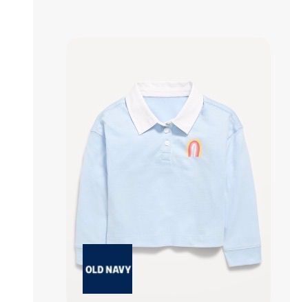 Long-Sleeve Cropped Polo Shirt for Toddler Girls