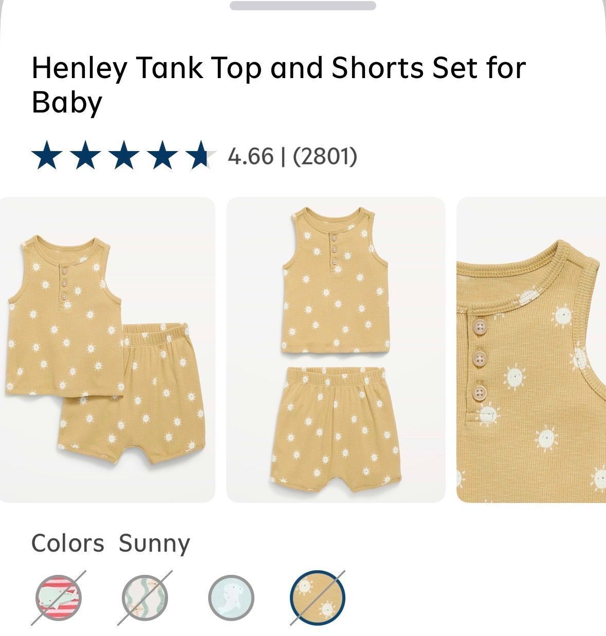 Henley Tank Top and Shorts Set for Baby