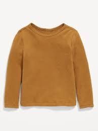 Girls cozy long sleeve waffle knit t-shirt 2T