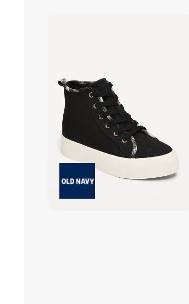 High-Top Platform Canvas Sneakers for Girls